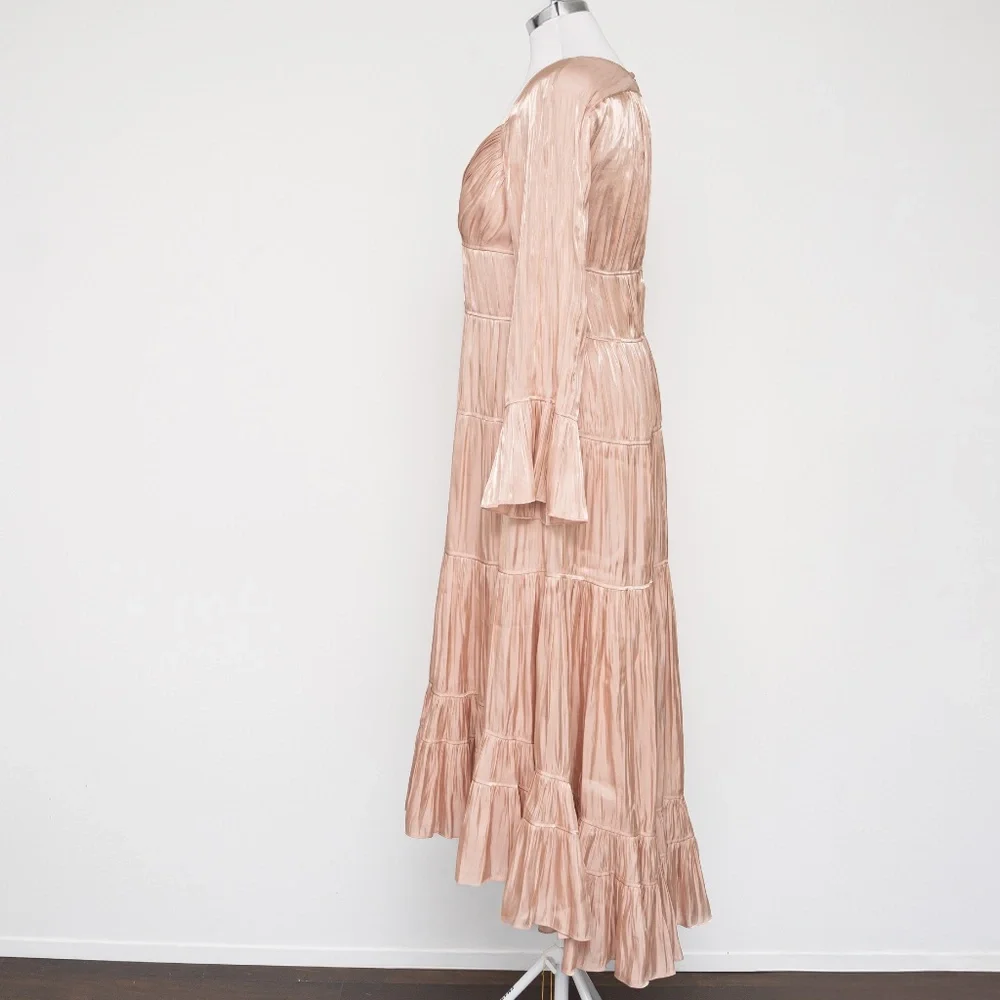 Cinq a Sept - Nina Tiered‎ Satin Midi Dress